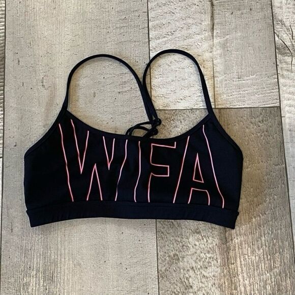 White Fox Active Other - White Fox Active Womens Small Black Pink WFA Graphic Strappy Sports Bra